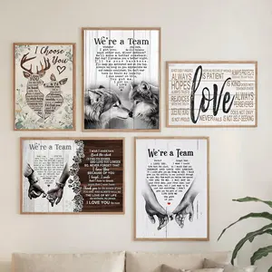 Valentine's Day canvas wall art, couple posters, a perfect gift for your partner, suitable for living room and bedroom decoration.
