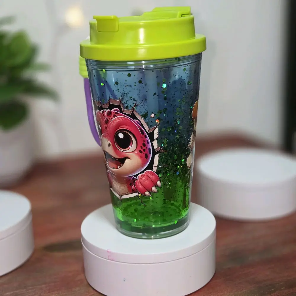 Glitter Lava Effect Snow Globe Tumbler, Double-Walled Design with Floating Liquid Glitter, Fun Drinkware for Daily Use