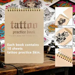Tattoo Practice Skin Diary Book - 10 Sheets Per Book, 1mm Thick Tattoo Practice Skin Set. Beginner Tattoo Practice Skin, Double-Sided Fake Skin Pad, Suitable for Both Novice and Experienced Tattoo Artists