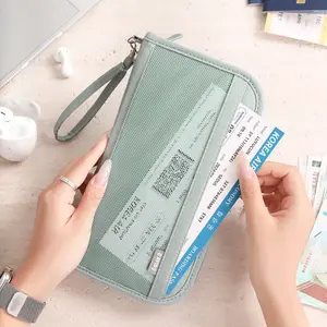 Travel Wallet RFID Blocking Large Capacity Handbag Carry On Passport Holder for Women Men Airplane Essential Organizer