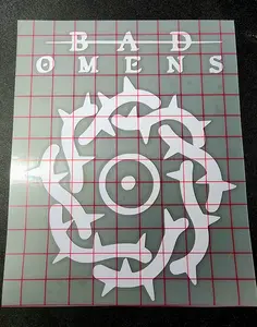 Bad Omens Symbol Vinyl Window Decal Heavy Metal Alternative Metal Goth Handmade in USA Easy Install Long Lasting Water & UV Resistant Decorative Sticker