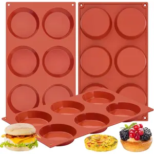 3 Pack  Egg Molds for Breakfast Sandwiches, 3 Inch Non-Stick Round Muffin Top Pans for Baking Egg Bites, Whoopie Pies, Tarts