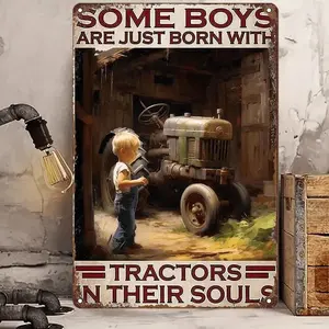 Antique Metal Wall Sign Featuring Tractor Art for Garage Man Cave Rural Bar and Farmhouse Decor Perfect Gift for Tractor Enthusiasts and Farmers