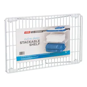 Grayline 6337166 Life Organized Stackable Shelf - White, 8.75 x 19.75 x 12 in.