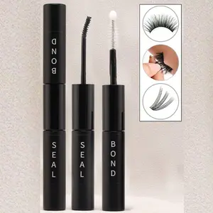1 pc 5ml New Double Heads 2 In 1 Bond and Seal Lash Glue Waterproof Fast dry 30s Long Lasting 2 Days DIY Eyelash Extension Adhesive for Cluster/Strip Lashes Eye Makeup Tools for Cosmetic Eyelashes Waterproof Clusters Lashes Eyelash Fixer