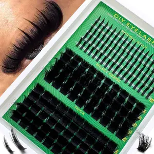 300D 200D 160D 120D 100D 80D 60D Lash Clusters 290Pcs/285Pcs/255Pcs/235Pcs/190Pcs Cluster Lashes, D Curl Natural Look Individual Lashes Extension Natural Thick Makeup Single Soft Lashes Enlarged Eye Comfortable DIY Eyelash Extension At Home Lash Clusters