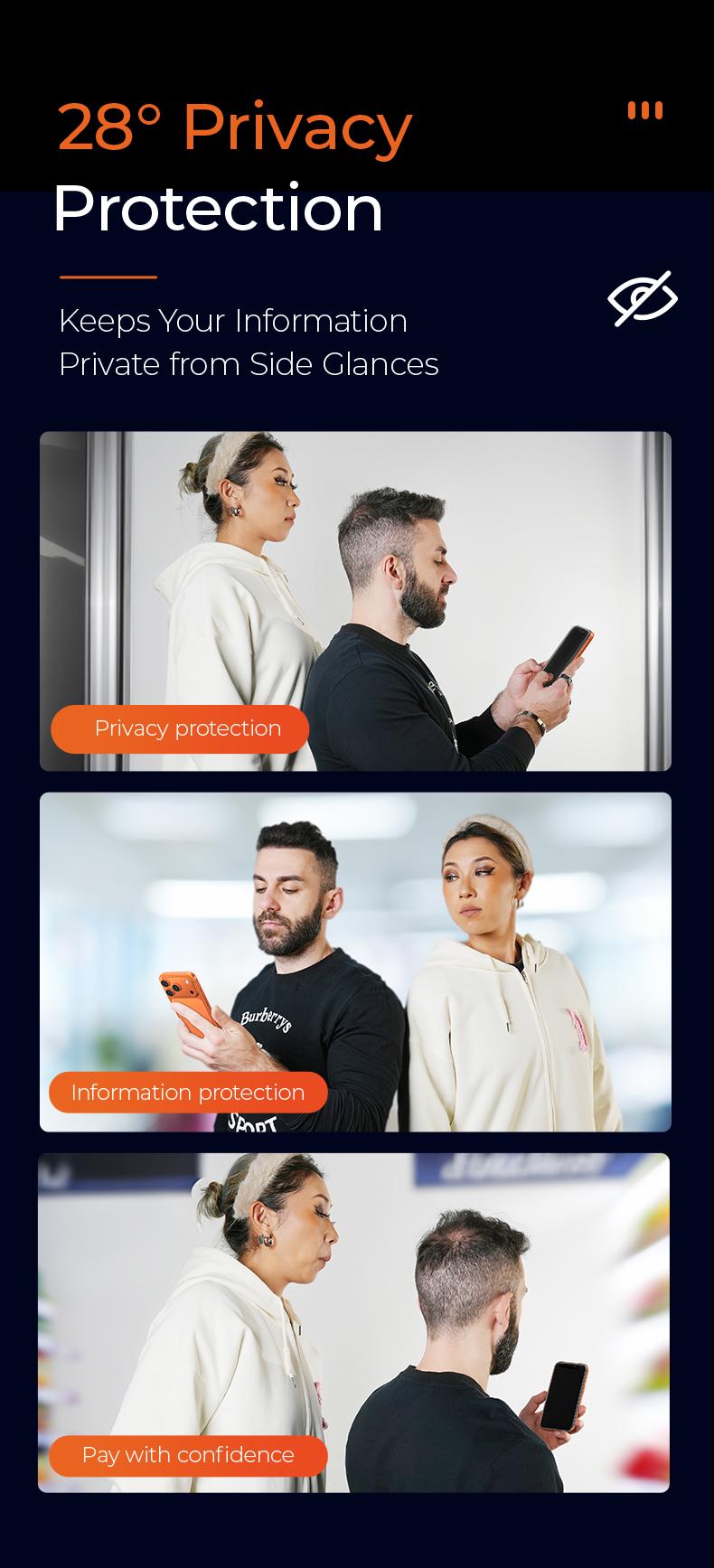 MAGIC JOHN AR Anti-Glare HD Screen Protector for Phone, Outdoor Sunlight Clear Viewing | Ultra-Thin Black Border Full Coverage | 3D Curved Edge Smooth Touch | Earpiece Dust Protection | Scratch & Impact | AR Clarity / 28° Privacy Options