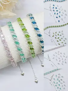DIY Two-Tone Marquise Tennis Bracelet Making Kit, Adjustable Clasp, Includes Claw-Set Rhinestones, Clasp, Wire, Beads, Jewelry Making Supplies, All Seasons