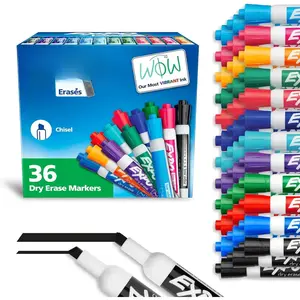 Low Odor Dry Erase Markers Chisel Tip Assorted Fashion Colors 36 Count for Classroom Office & Home Use