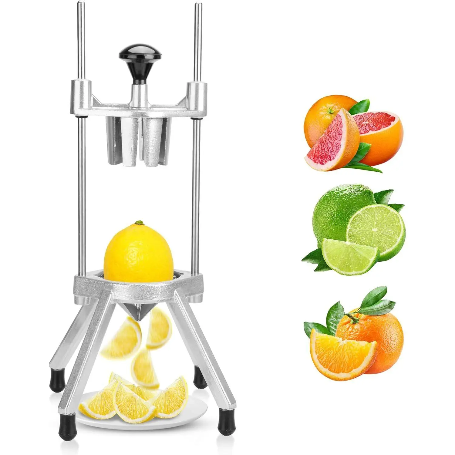 EMI Commercial Easy Wedger 8 Section Lemon Slicer Lemon Cutter Commercial Fruit Cutter Slicer Lime Cutter Orange Slicer Commercial Vegetable Chopper Dicer for Home Bar Restaurant
