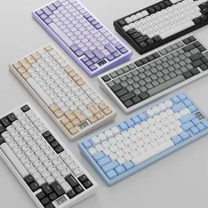 F75 LP Wireless Effortless Typing Keyboard, Full Aluminum Case 2.4G USB-C Hot Swappable PC Office Keyboard with 1.2 Inch HD OLED Display, Rechargeable Ergonomic Keyboards with Custom Linear Switches for Office & Gaming, Wireless Keyboard