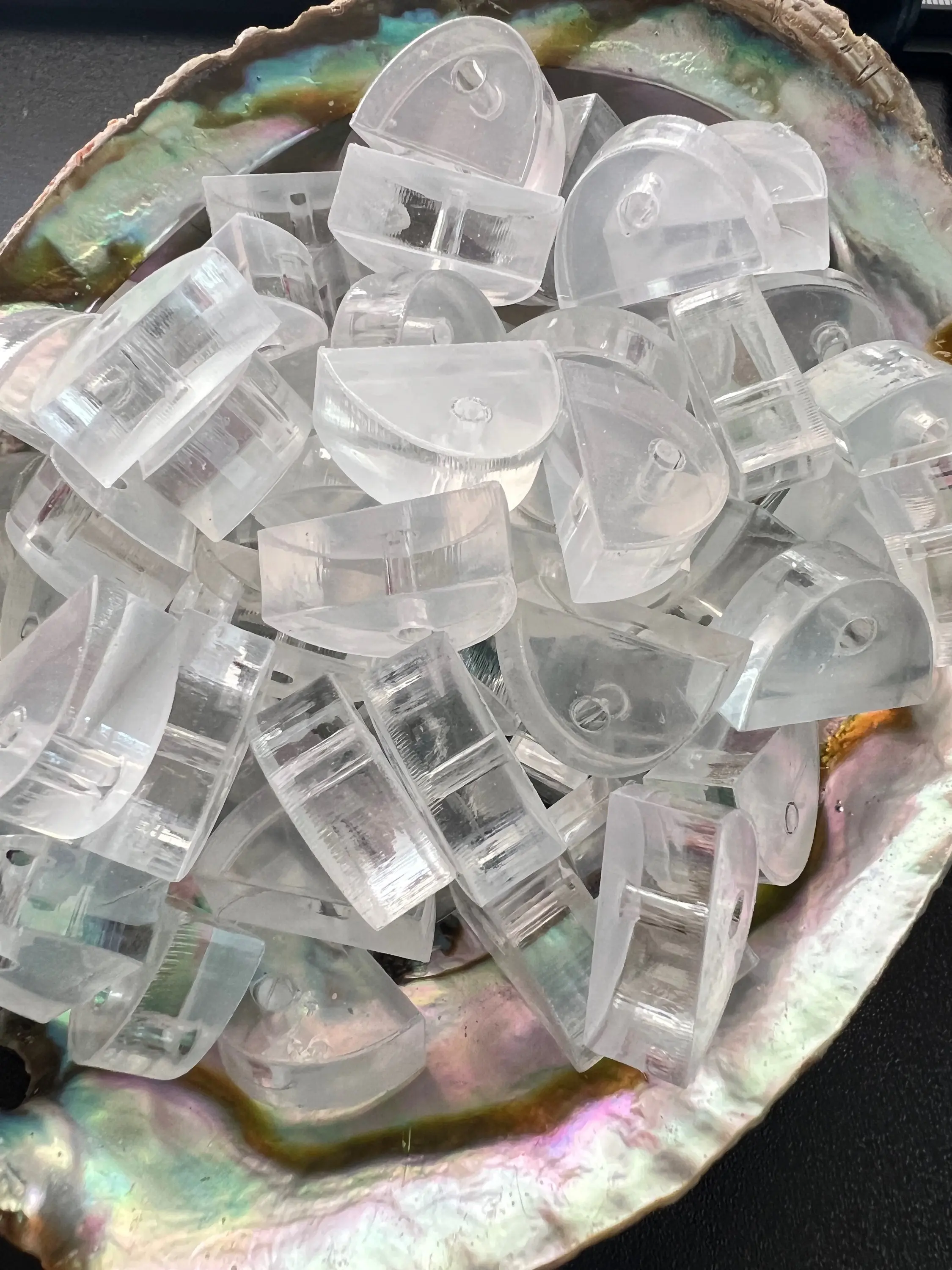 BA1 (10PCS)-19mm Charm Attachments/Half Ball with hole for pen or keychain/clear/pendant