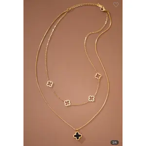 Golden Clover 18k Stainless Steel Necklace