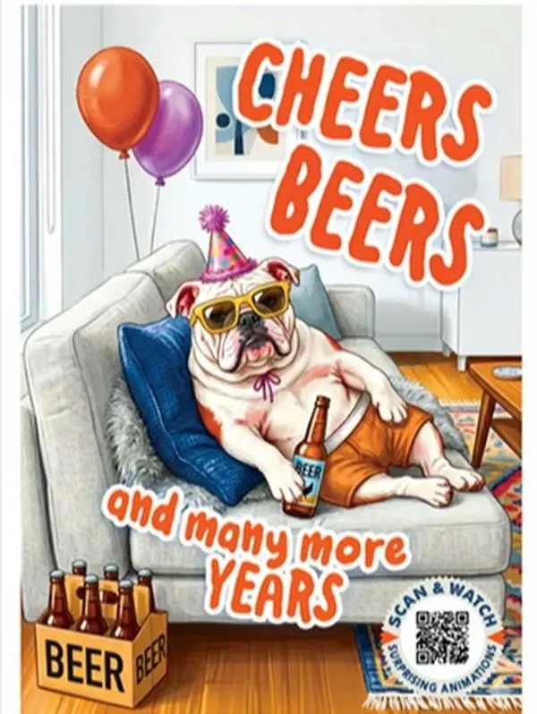 Living Cards Cute & Funny Happy Birthday Greeting Card with Envelope- Blank Inside Birthday Card | Birthday Gift for Friends, Family, Coworkers & Loved Ones