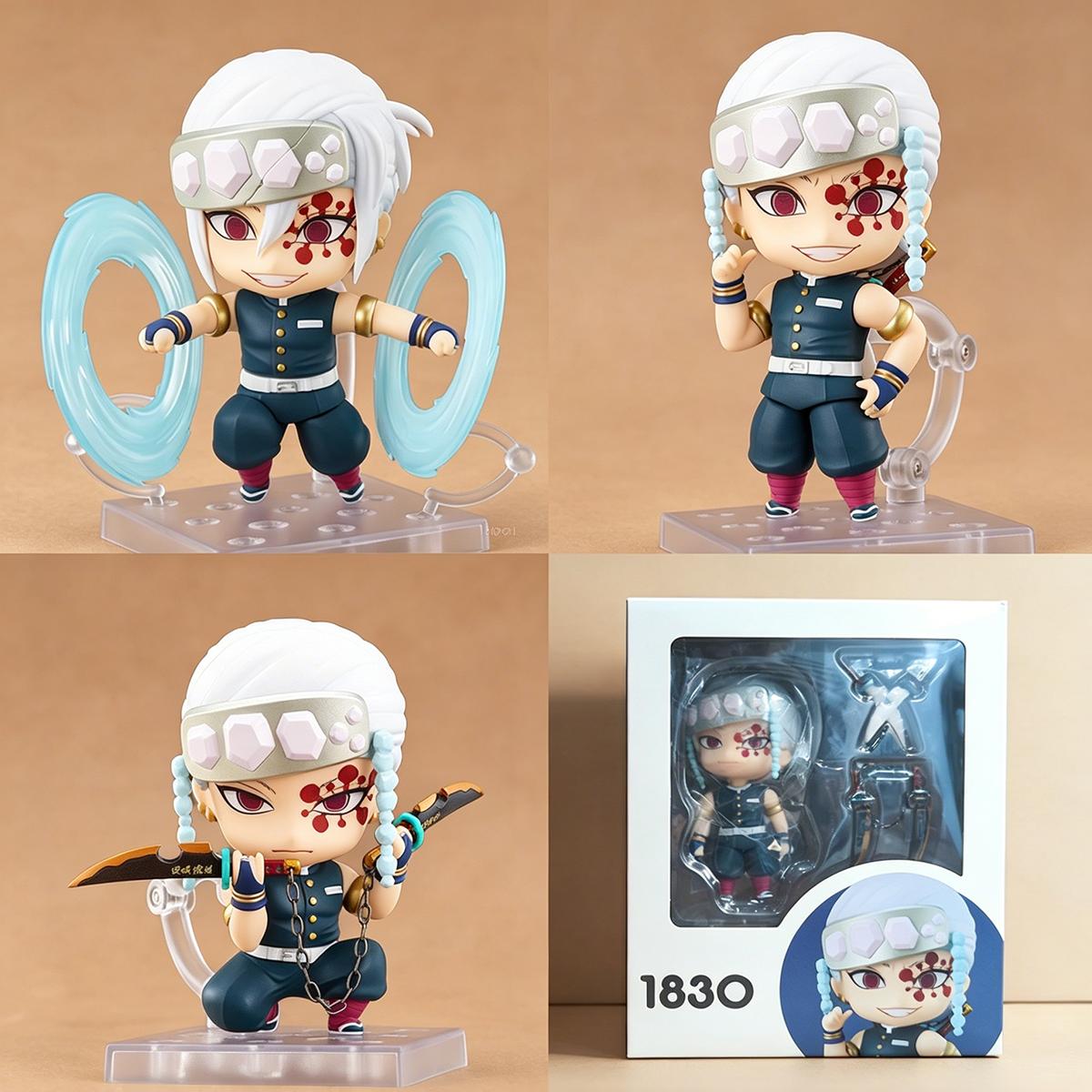 Demon Slayer Q Version Figures | Muichiro Mitsuri Nezuko Tanjiro Zenitsu Inosuke Rengoku Giyuu Shinobu Sanemi Genya Tengen Akaza | Collectible Anime Action Chibi Figure Toy with Movable Joints & Changeable Face