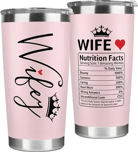 Gifts for Wife from Husband, Wife Gifts, Wife Birthday Gift Ideas, Christmas Gifts for Her, I Love You 20 Oz & 30 Oz Pink Tumbler