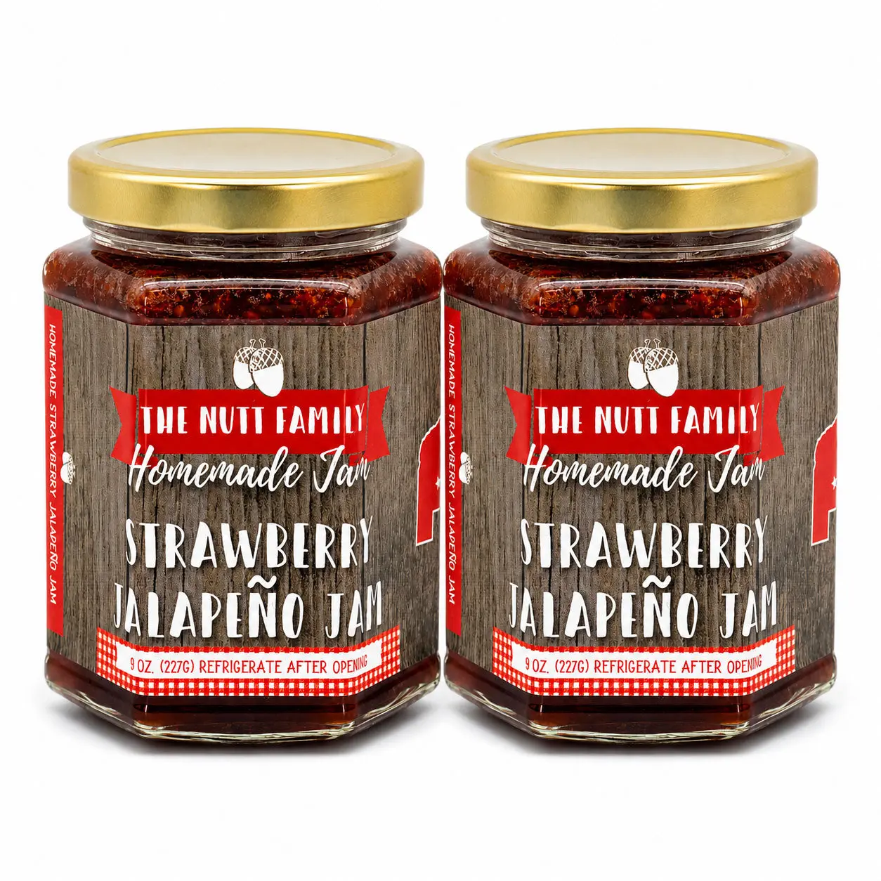 Strawberry Jalapeño Jam | Pack of 2 | 9 oz | Nutt Family Jams & Jellies