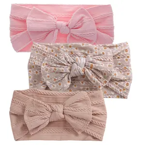SQ-HDW140 Baby Girls Bow Flora Headband Baby Turban Knotted Elastic Headwrap for Newborn Infant Toddler Hair Accessories