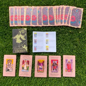 Pink Foil Tarot Cards with Guidebook for Beginners - Magnetic Box - Waterproof Tarot Card Deck - card games