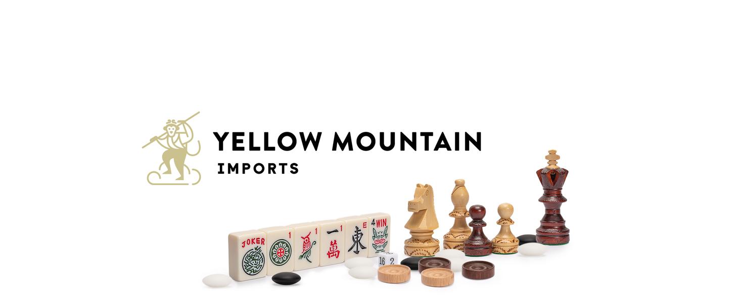 Yellow Mountain Imports "Royal Azure Chinese Mahjong Set with 146 Medium Tiles and Blue Vinyl Case - for Chinese Style Gameplay Only