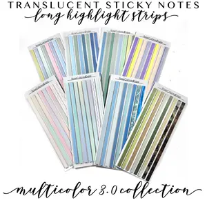 Translucent Sticky Notes - LONG Highlight Strips - MultiColors 3.0