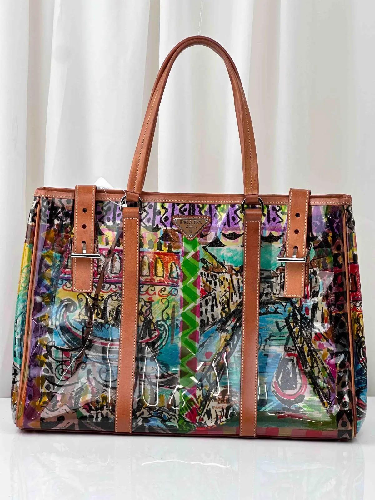 Pre-owned PRADA As Shown Shoulder Bags handbag, Venetian print, vinyl. MR24062026B705