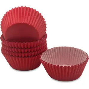 Standard Baking Cups, Classic Red Greaseproof Festive Cupcake Liners, 150-Count