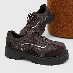 UYCEKK Men'S Vintage British Style Derby Shoes| Patchwork Casual, Punk Fashion, Height Boost, Chunky Sole, Comfortable and Durable, Suitable for Multiple Occasions