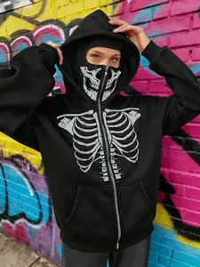 Unisex Anti-Social Hoodie, Graphic Skull Print, Fitted Street Style, Warm and Thick, Casual Fall & Winter Fashion, Cool Girl Wardrobe