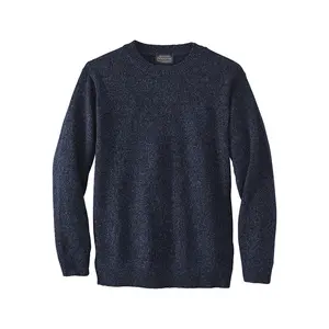 Pendleton Menswear Classic Fitted Indigo Heather Wool Crewneck Knit Pullover Sweater - Longsleeves, Casual, Minimalist, Autumn Tops, Medium, RF532-63630