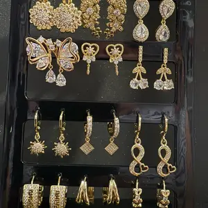 12 Mix Earring Set with Display Included - Assorted Designs & Styles for Versatile Fashion