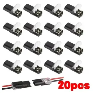 2-Pin Quick Splice Connectors No Soldering LED Strip Car Low Voltage Wire Plugs Locking Buckle Secure Fit 50pcs AWG 18-22 Crimp Connectors Tool-Free Pluggable Connections