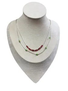 16” Liquid Silver & Natural Stone Necklaces