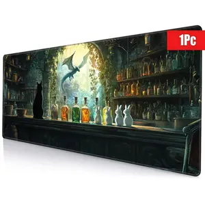 Cartoon Animal & Magic Bottle Pattern Mouse Pad, Rectangle Gaming Mouse Pad, Non-slip Rubber Base Mousepad, Office Desk Keyboard Mouse Mat for Home Office Game Room Desk
