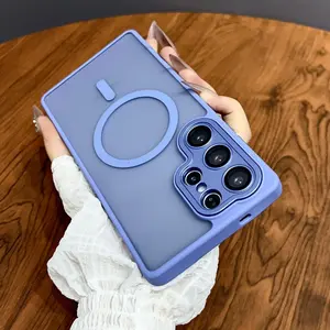 Magnetic Luxury Matte Translucent Armor Shockproof Case For Samsung Galaxy S26 S25 S24 Ultra Plus Magsafe Wireless Charge Cover