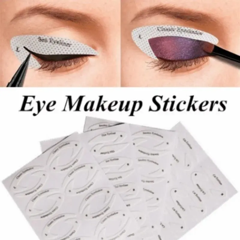 32-Piece Eyeliner Pencil & Eyeshadow Cosmetic Set with Eyeliner Template Stickers, Compact Pack, Easy Apply European American Eye Makeup Tool for Flawless Looks