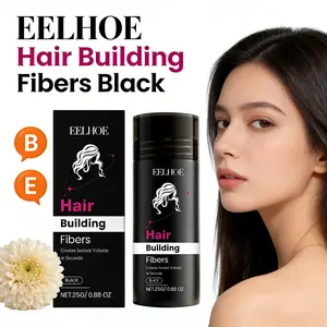 EELHOE Hair Building Fibers Black - Keratin & Niacinamide Instant Hair Volume Powder for Thinning Hair Hair Styling Powder