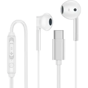 Type C Wired in-Ear Headphone for Goggle Pixel 9 Pro XL 8 7 Pro 9A 8A 7A 6A Galaxy S25 Ultra S24 FE S23 S22 S21,USB C Earbuds Wired with Built-in Microphone Stereo Headphones for  16 Pro 16e 15