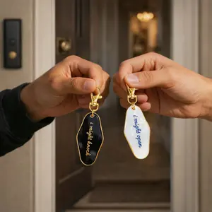 Heated Rivalry 2PCS Motel Keychain Boho Vintage Hotel Keychain Shane Hollander  Ilya Rozanov Purse Bag Charms for Handbags Cute Car Keys Accessories Gifts