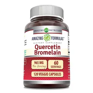 Amazing Formulas Quercetin Bromelain Supplement | 965 Mg | 120 Veggoe Capsules | Non-GMO | Gluten-Free | Made in USA