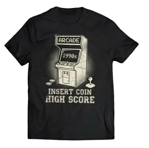 Vintage Retro Gaming T-shirt Classic Game Console Graphic Cotton Tee ARCADE Old School Gamer Humor Shirt High Quality Short Sleeve Top for Men Women