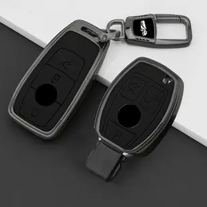 Zinc Alloy Leather Key Cover for Mercedes Benz A C E S GLA GLB GLC GLE GLS CLA CLE CLS W205 W212 W213 W206 W221 W217 W463, Elegant Auto Key Case Gift, Car Key Protector