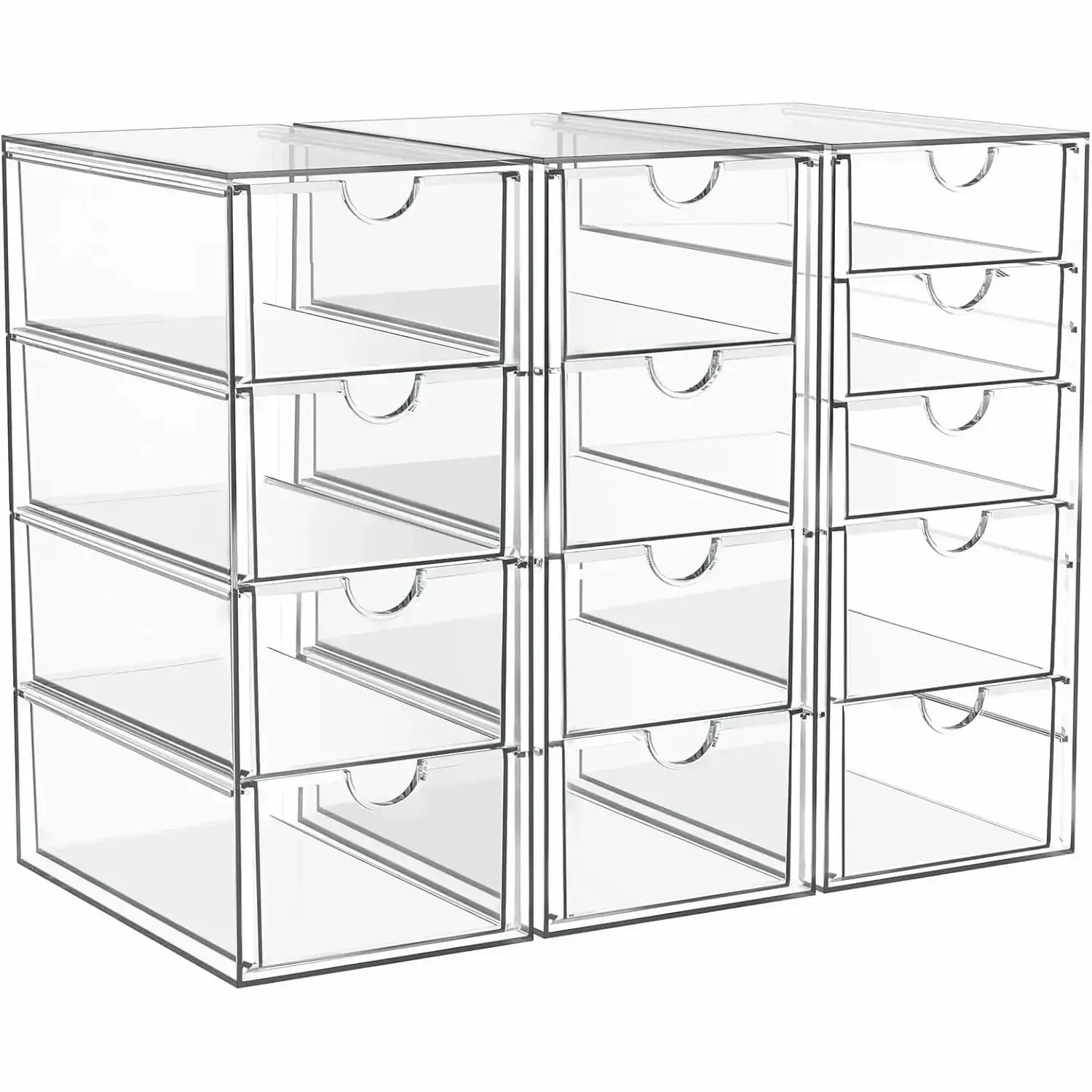13 Drawer Clear Acrylic Organizer, Storage Organizer for Bathroom Vanity, Makeup, Kitchen Pantry, Countertop and Home Organization