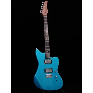 KGD Jazzmaster Mahogany Solid Body Electric Guitar,Roasted Maple Neck and Rosewood fingerboard,Bone Nut,6-String H-H Guitar,Professional/Full Size/Electric Guitars for Adults