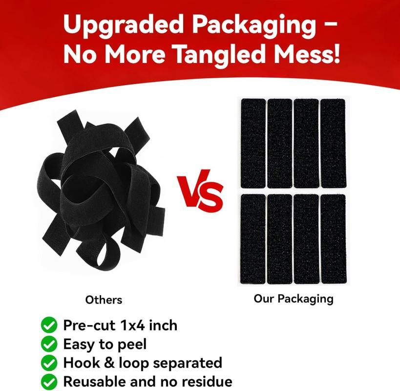 48 Pairs Heavy Duty Hook and Loop Strips, Double Sided Adhesive Tape, Residue-Free Self Adhesive Dots for Wall Storage, Cable Organizer, Photo Frames, Carpet, Home DIY and Mounting #HookAndLoop #AdhesiveStrips #HomeOrganizer