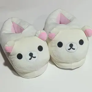 Rilakkuma Y2K Slippers Japan Cartoon Anime PE Kawaii All Inclusive Frosth Plush Indoor Home Flat Anti Slip Couple Slippers New