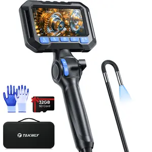 SHEKAR 0.15inch New Two-Way Borescope Camera with Light Industrial Endoscope Inspection Snake Camera Articulated Probe 6.56FT #Summervibes