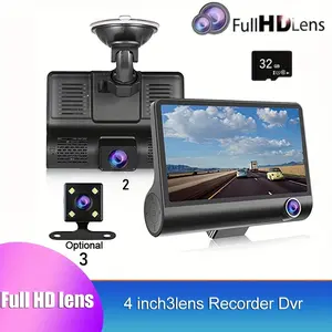 HD Night Vision Car Driving Recorder 1080P Dual Lens 4 "Large Screen Alloy Material Front and Rear Double Recording Reversing Image Car DVR