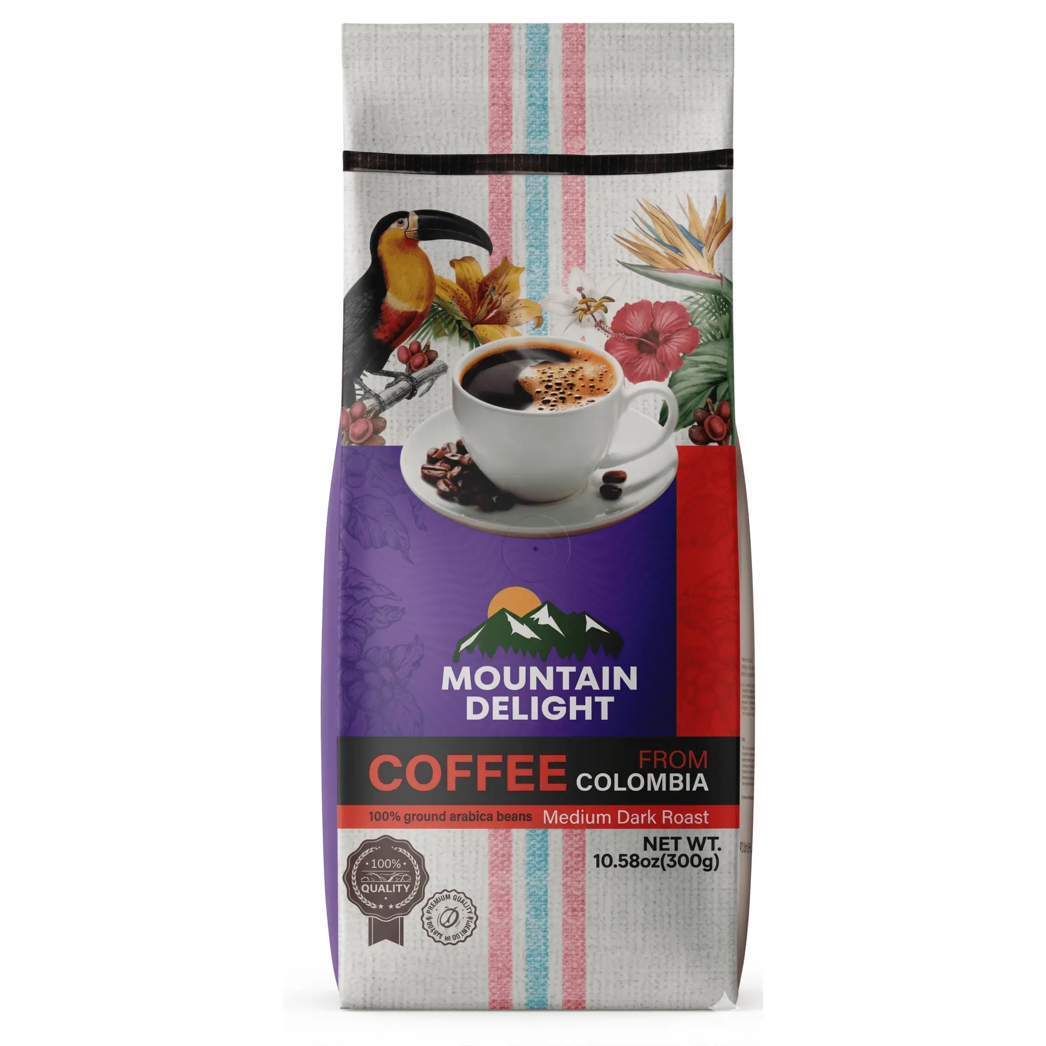 Mountain Delight 100% Colombian Ground Coffee 10.28oz (291g) – Medium Roast Coffee