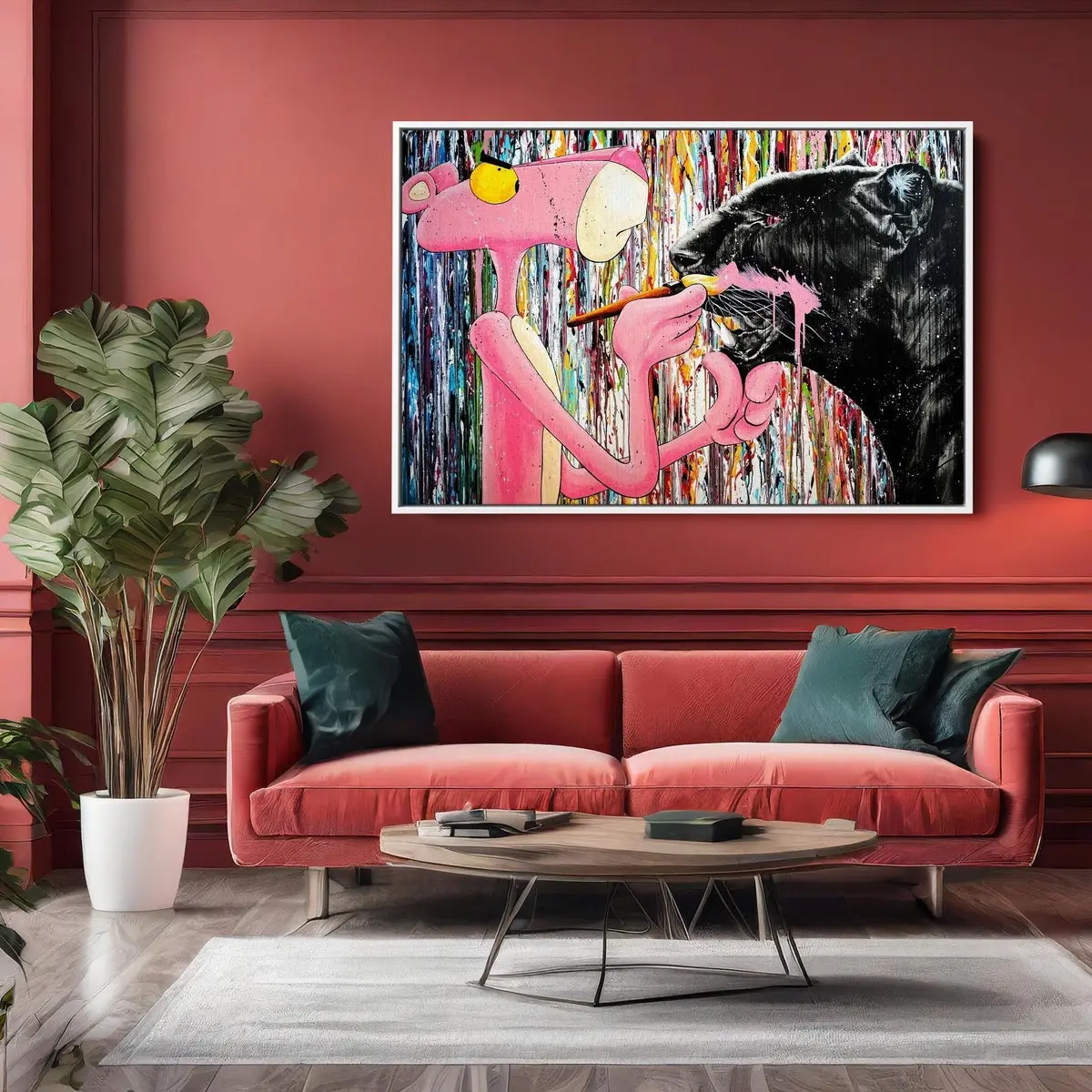 Panther Pop Poster Wall Art, Pop Culture Poster, graffiti Poster, street art , Pink Panther Unframed